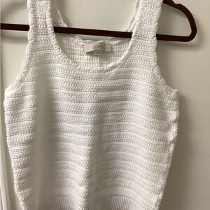 White crochet tank by Loft. Size S